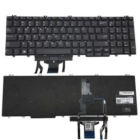 Clavier pour DELL Precision 7530 7730 E7530 M7530 7540 7740 Series Black Frameless, avec Backlight, with Mouse Stick